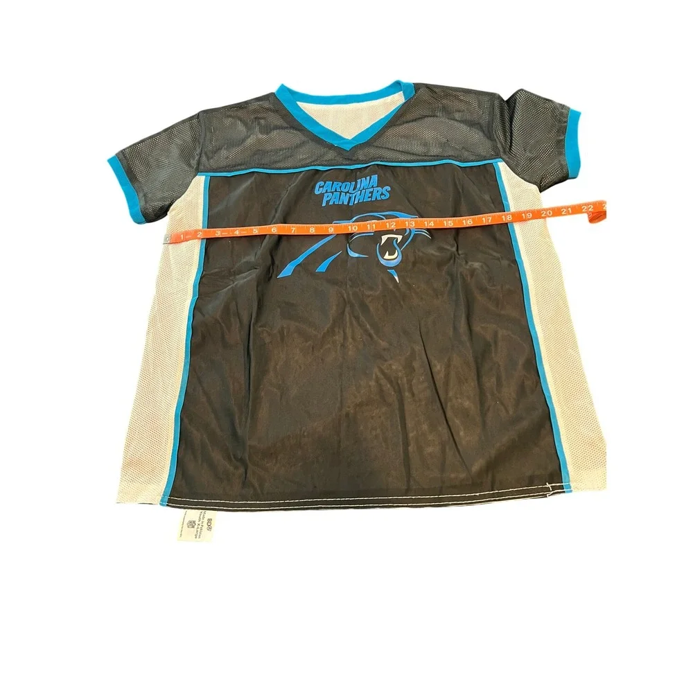 Carolina Panthers NFL Youth XL Jersey Black Blue Mesh‎ V-Neck BDA 547683